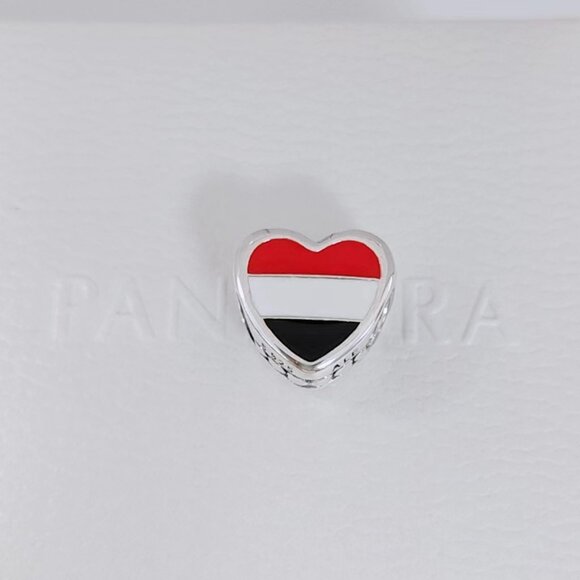 Pandora Yemen Flag Exclusive Heart Charm Bead with box - Picture 3 of 8